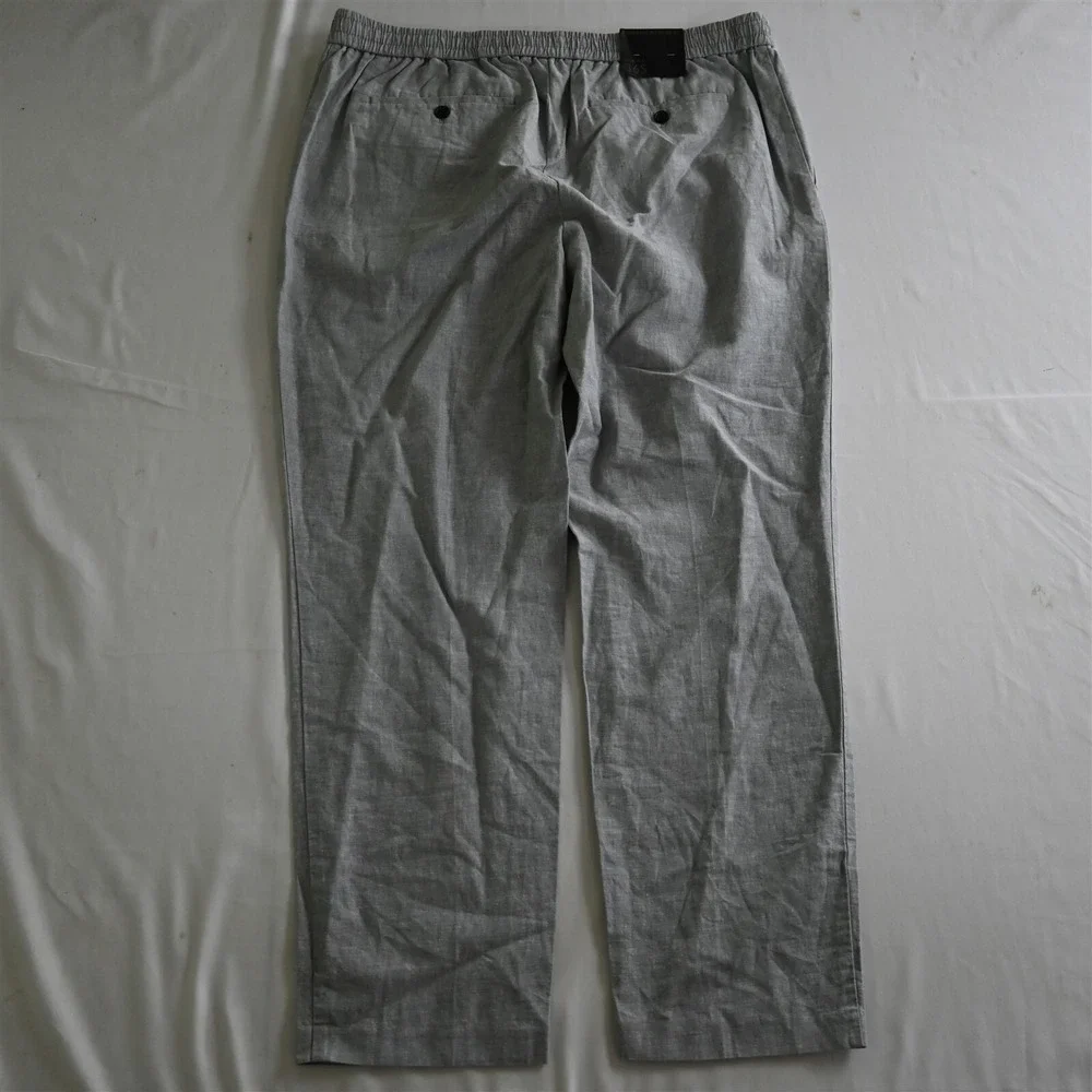 NEW Banana Republic‎ 36S Gray Slim Fit Linen 599895 Drawstring Beach Mens Pants